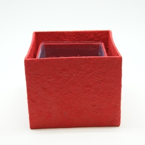 Blumen Boxx 2er Set in Rot mit Folie innen [10x10x12cm / 8x8x10cm]