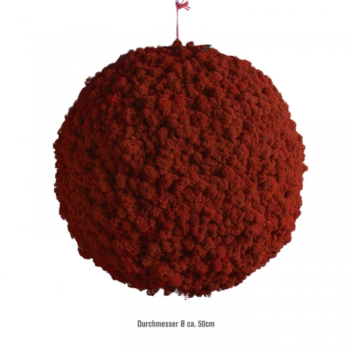 Moos Ball aus Islandmoos in Chili / Rot Ø ca. 58cm
