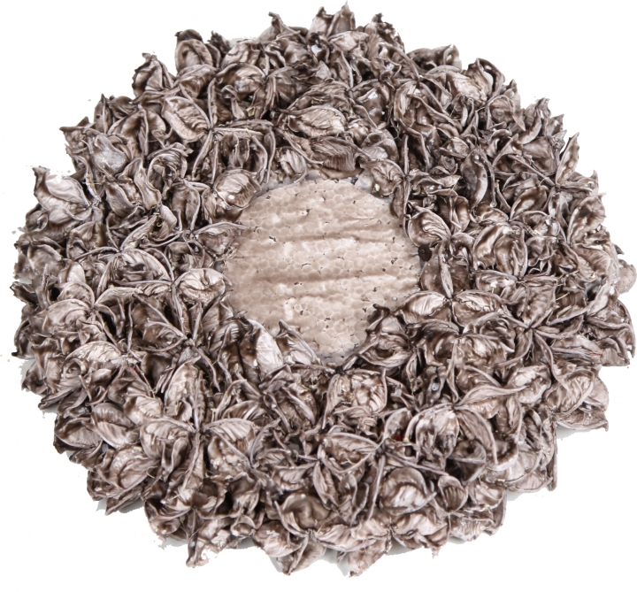Baumwollfrucht Kreis gewachst in Mocca Grey (Ø25cm)  
