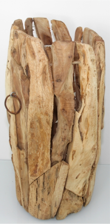 Pflanzenkübel aus Paulowina Holz konisch [ ca. Ø 27cm H 22cm ] in Naturhell mit Folie