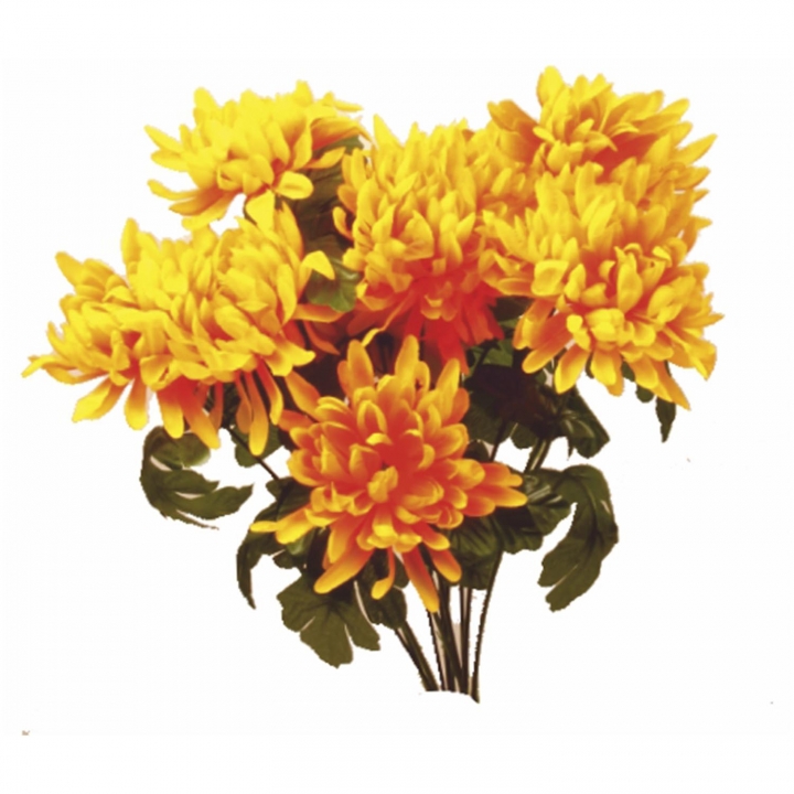 Chrysanthemen Kunststrauß in Kupfer (12 Stück)