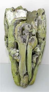 Wurzelholz Vase mittel ca. 55cm frosted grün