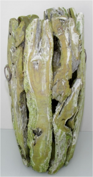 Wurzelholz Vase groß ca. 70cm frosted grün