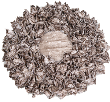 Baumwollfrucht Kreis gewachst in Mocca Grey (Ø25cm)  